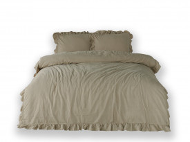 Lenjerie de pat OXFORDTAN/160x200(P) STONEWASHED