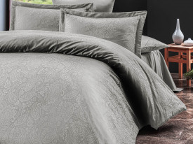 Lenjerii bumbac saten SAL LIGHT GREY/160x200 LUXURY PREMIUM