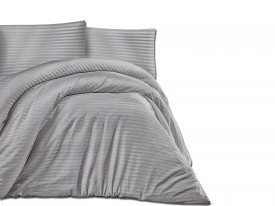 Satin Lenjerie de pat CIZGILI GREY/180x200 EXCLUSIVE