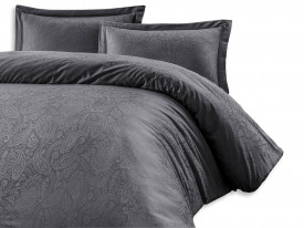 Lenjerii bumbac saten SAL DARK GREY/160x200 LUXURY PREMIUM