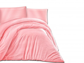 Satin Lenjerie de pat CIZGILI PUDRA/200x220 EXCLUSIVE