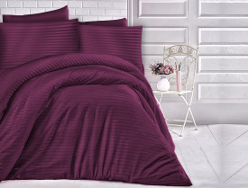 Satin Lenjerie de pat CIZGILI VIOLET/180x200 EXCLUSIVE