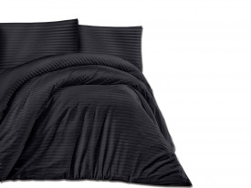 Satin Lenjerie de pat CIZGILI BLACK/180x200 EXCLUSIVE
