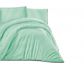 Satin Lenjerie de pat CIZGILI GREEN/200x220 EXCLUSIVE