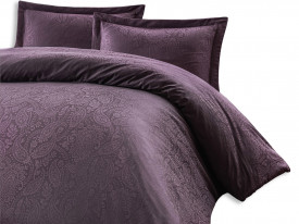 Lenjerii bumbac saten SAL DARK LILA/160x200 LUXURY PREMIUM