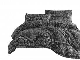 Satin Lenjerie de pat ROUTE BLACK/200x220 EXCLUSIVE