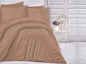 Satin Lenjerie de pat CIZGILI CINNAMON/180x200 EXCLUSIVE