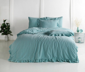 Lenjerie de pat MINERAL BLUE/160x200(P) STONEWASHED