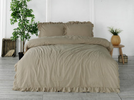 Lenjerie de pat OXFORDTAN/200x220(P) STONEWASHED