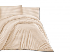 Satin Lenjerie de pat CIZGILI CAPUCCINO/200x220 EXCLUSIVE