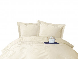 Lenjerii bumbac saten BELUGA ECRU/160x200 LUXURY PREMIUM