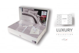 Lenjerii bumbac saten SAL LIGHT LILA/160x200 LUXURY PREMIUM