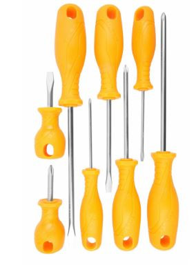 Set de surubelnite Tolsen 8 bucati, maner ergonomic cu design patentat, rezistent la ulei, NM/ TL-20739, Galben