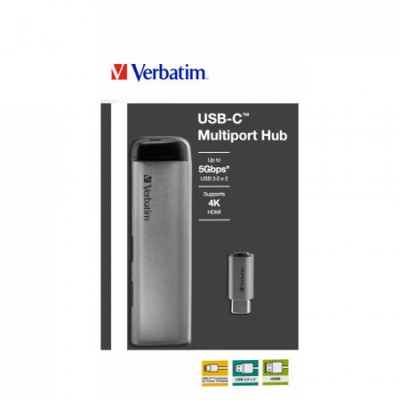 Verbatim USB-C ADAPTER USB 3.1 GEN 1/ USB 3.0 x 2 / HDMI