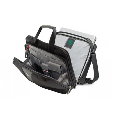Wenger Legacy 16 inch Double Gusset Computer Case, Black/Gray (R)