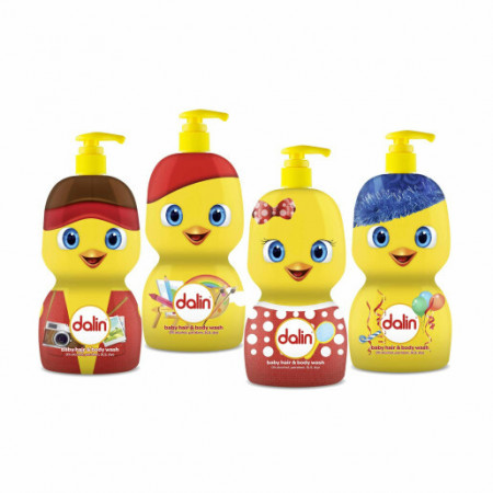 Sampon Dalin baby pentru par si corp, fara lacrimi, 650 ml, Galben