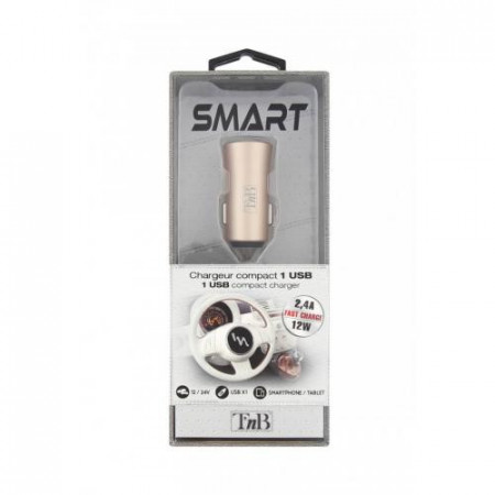 TNB 2.4A Cigar lighter charger - 1 USB port - Gold