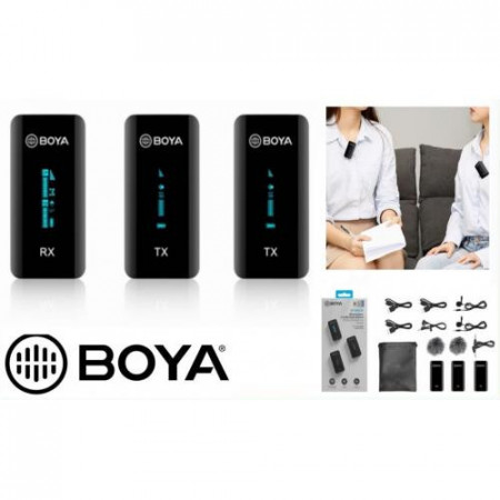 Boya BY-XM6-S2 Linie Wireless OLED cu 2 Lavaliere AFH (2TX+RX)
