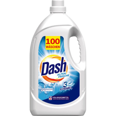 Detergent automat lichid Dash Alpen Frische, 100 spalari, 5 L, Alb