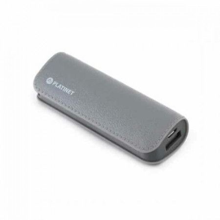 Baterie externa Platinet 2600 mAh, 68 g, piele + cablu microUSB, NM/ PMPB26LG, Gri
