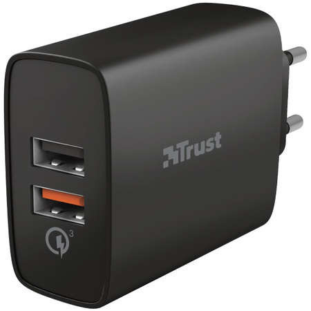 Incarcator Trust Qmax Dual USB, Quick Charge 3.0, 30 W, NM/ 23559, Negru