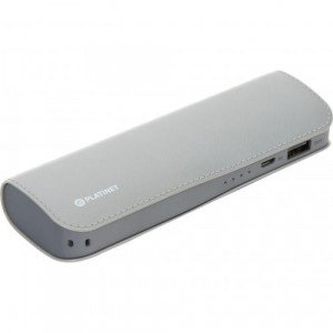 Baterie externa Platinet 7200 mAh, 5 V, piele + cablu microUSB, NM/ PMPB72LG, Gri