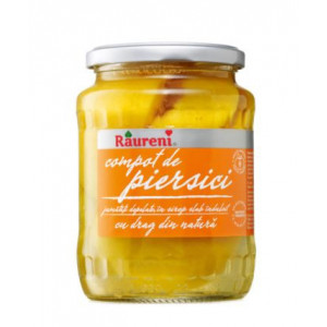 Compot de piersici depelate 1/2 Raureni 700g, NM26316