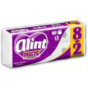Hartie igienica Alint Practic, 2 straturi, 10 role, Alb