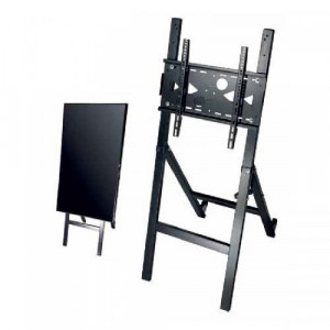OMB EASEL FULL STEEL MADE FOR DIGITAL SIGNAGE, SUITABLE FOR MONITOR/TV FROM 32 TILL 55 VESA MIN 100x100 - MAX 400x400, EQUIPPED WITH 2 WHEELS FOR EASY MOVEMENTS AS WELL AS A SAFETY BARS TO AVOID THE RISK OF UNCONTROLLED CLOSING