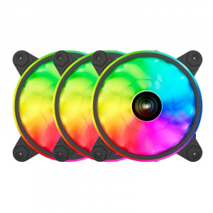 Pachet 3 x Ventilator PC Raidmax ARGB 120MM