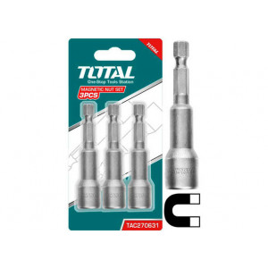 Set 3 chei Total TAC271231/NM, 12 mm, 1/4" hex , 65 mm, Argintiu