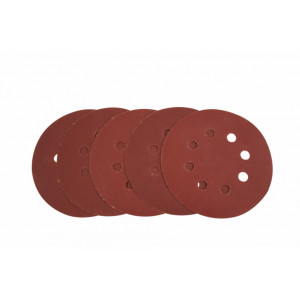Set 5 discuri abrazive din hartie pentru slefuitor orbital Tolsen, 125 mm, granulatie 240, NM/ TL-77237, Rosu
