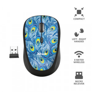 TRUST YVI WIRELESS MOUSE - PEACOCK