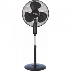 Ventilator electric cu picior Victronic, 40 cm, 3 trepte de viteza, 40 W, Negru