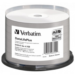 Verbatim DVD-R AZO 4.7GB 16X DL+ WIDE PRINTABLE SURFACE NON-ID