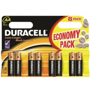 Baterii Duracell Basic AAK8, R6, 8 bucati, NM/ 1.T.3.B, Negru-Bronz