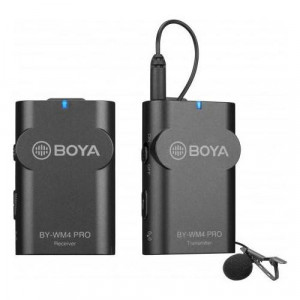 Boya BY-WM4 Pro Linie Wireless 2.4Ghz cu Microfon Lavaliera (TX+RX) DSLR & Smartphone