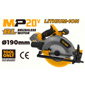 Ferastrau circular fara acumulator Li-ion Brushless, 190mm,
