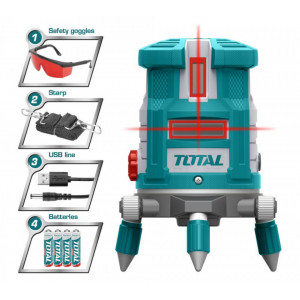 Nivela laser Total TLL306505/NM, raza 0-30 m, laser 3R, precizie 1,0 mm, cutie transport, Verde