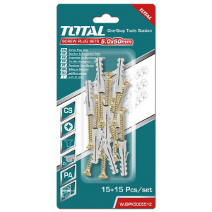 Set dibluri cu suruburi Total, 10 bucati, ST5.0x5, NM/ WJSPK5005512, Auriu
