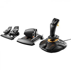 Thrustmaster T16000M FCS Flight Pack - joystick, acceleratie si pedale pentru Windows, 16 butoane, iluminare LED, NM/ 2960782, Negru