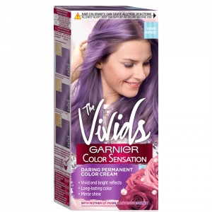 Vopsea de par permanenta cu amoniac Garnier Color Sensation The Vivids cu pigmenti intensi 7.21 Vibrant Lavender, 110 ml