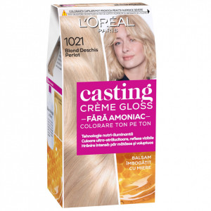 Vopsea de par semi-permanenta fara amoniac L'Oreal Paris Casting Creme Gloss Glossy Princess 10.21 Blond Deschis Perlat, 180 ml