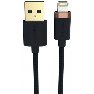 Cablu Duracell USB-A - Lightning C89 0.3 m, Negru