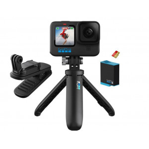 Camera de actiune GoPro Hero10 Black Bundle, 5.3K, 23MP, clip magnetic, mini trepied, card SD 32GB, NM/ CHDRB-101-CN, Negru