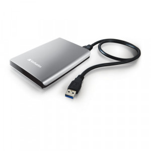 HDD extern Verbatim Store and Go, 2,5 inch, 2 TB, USB 3.0, NM/ 53189, Argintiu