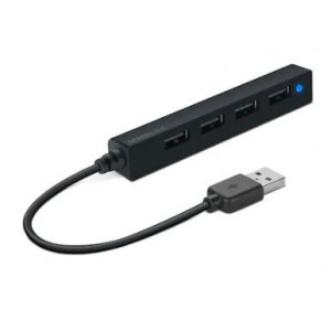 Hub USB SpeedLink Snappy Slim 4 porturi USB 2.0, 480 Mb/s, NM/ SL-140000-BK, Negru