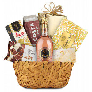 Pachet cos cadou de Craciun Caffe Doro
