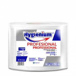 Prosop de bucatarie Hygienium Professional, 1 rola, 2 straturi, 150 m/rola, Alb