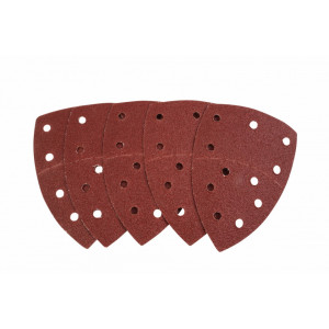 Set 5 discuri abrazive din hartie pentru slefuitor triungiular Tolsen, 125 mm, granulatie 40, NM/ TL-77241, Rosu